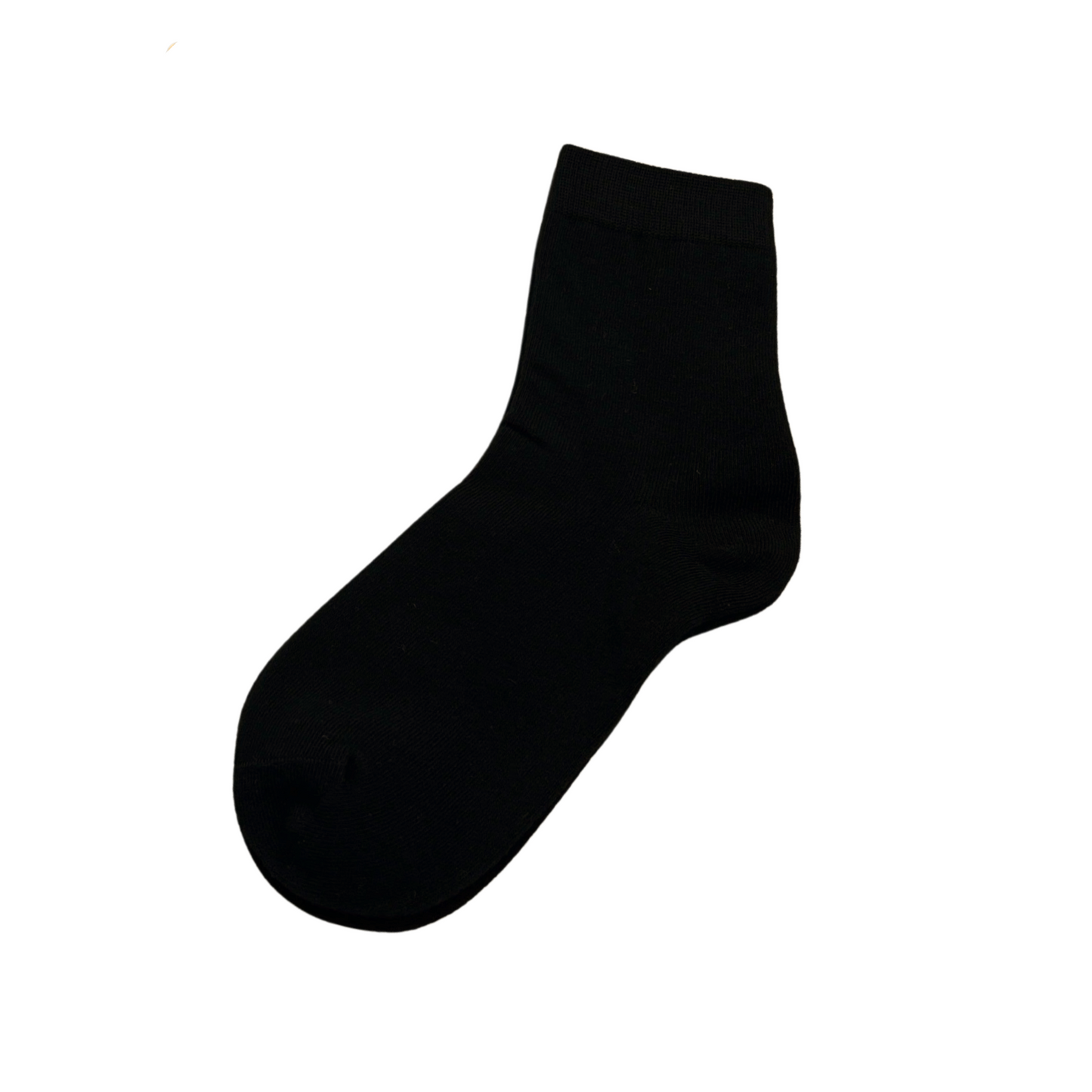 Organic Cotton Socks (Black, No Terry Cushion)
