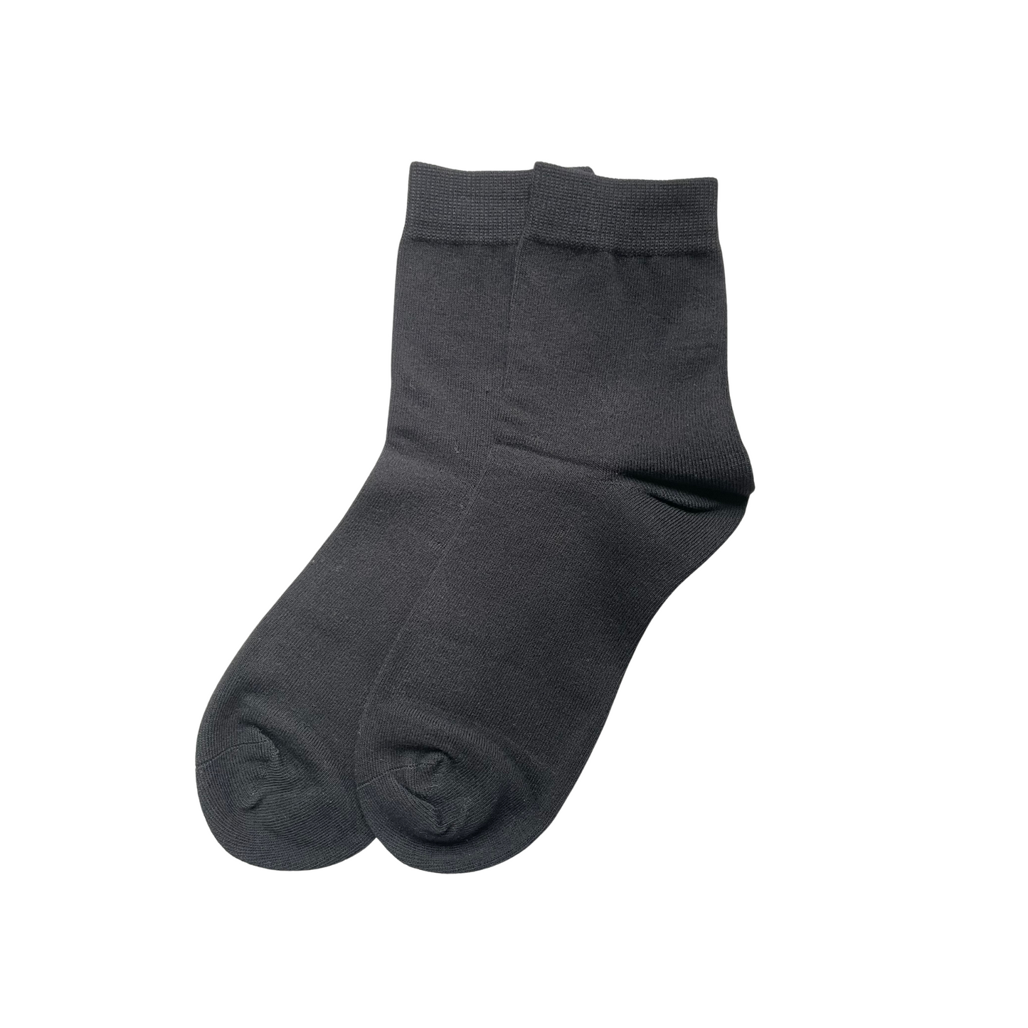Organic Cotton Socks (Black, No Terry Cushion)