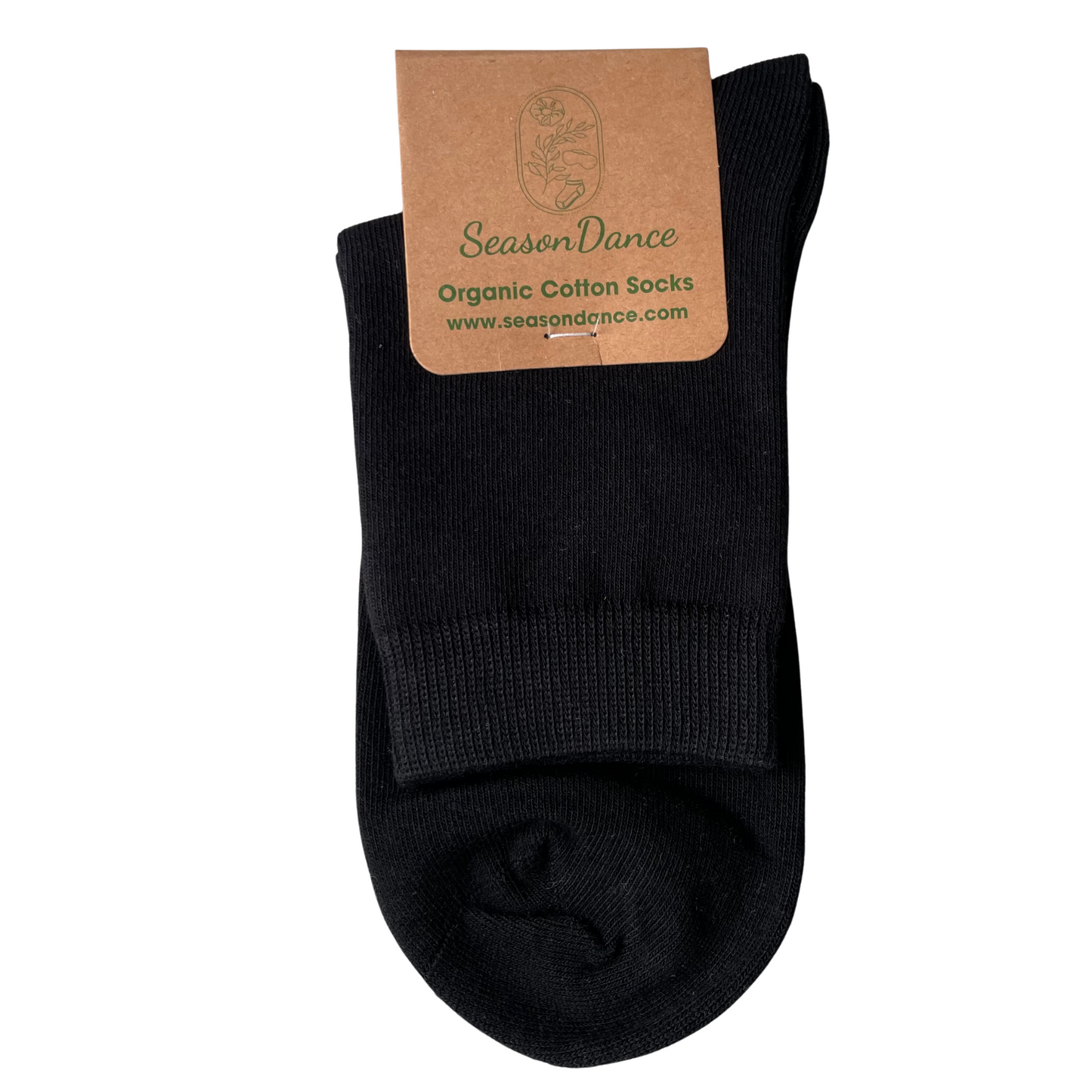 Organic Cotton Socks (Black, No Terry Cushion)