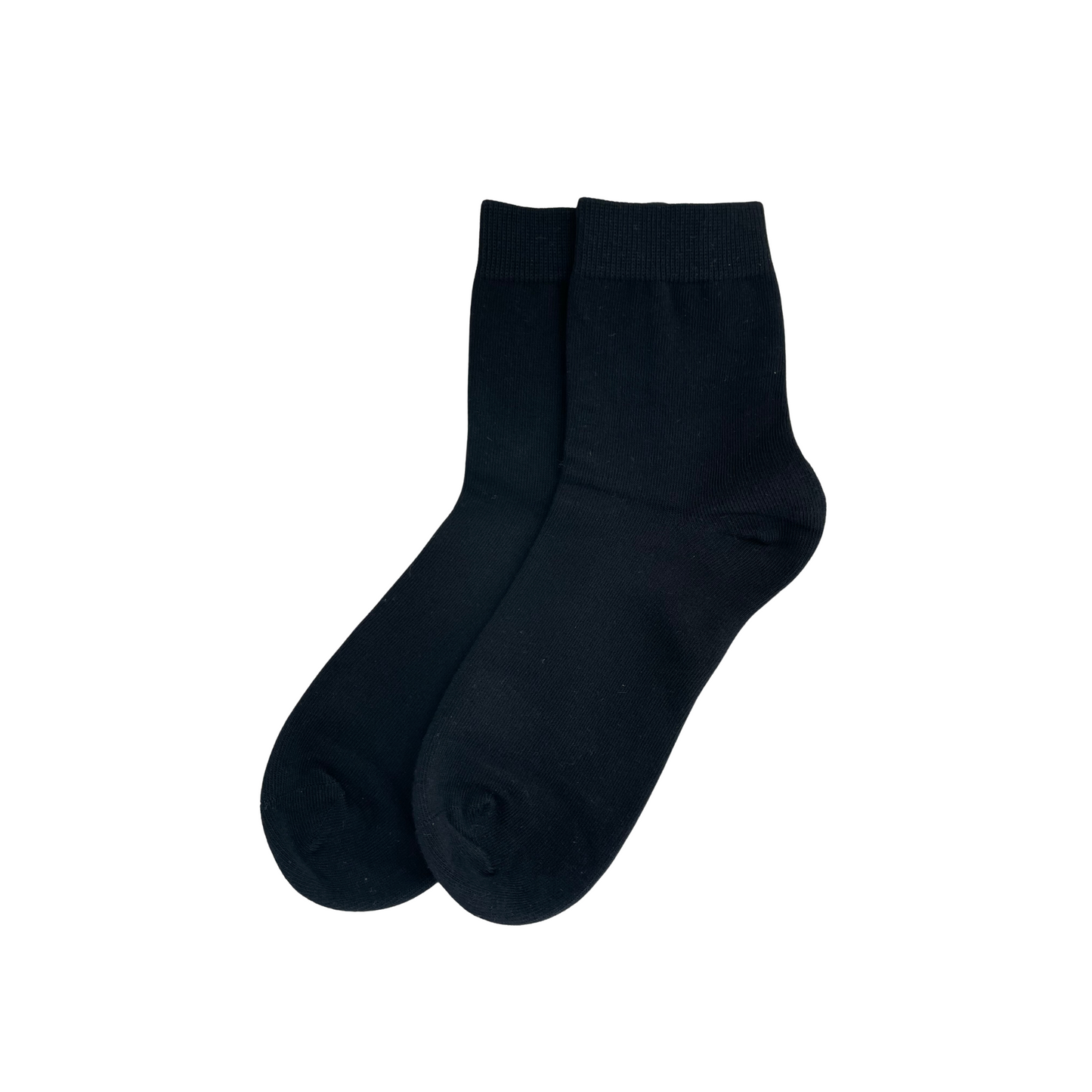 Organic Cotton Socks (Black, No Terry Cushion) x5 Pairs