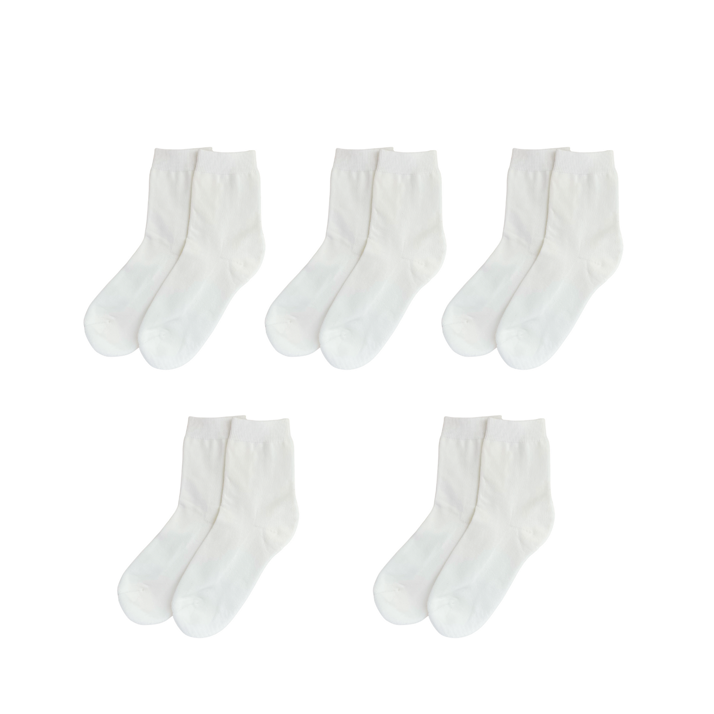 Organic Cotton Socks (White, Terry Cushion) x5 Pairs