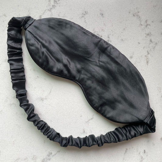 Silk Eye Mask (Black, Silk Fabric and Silk filling)
