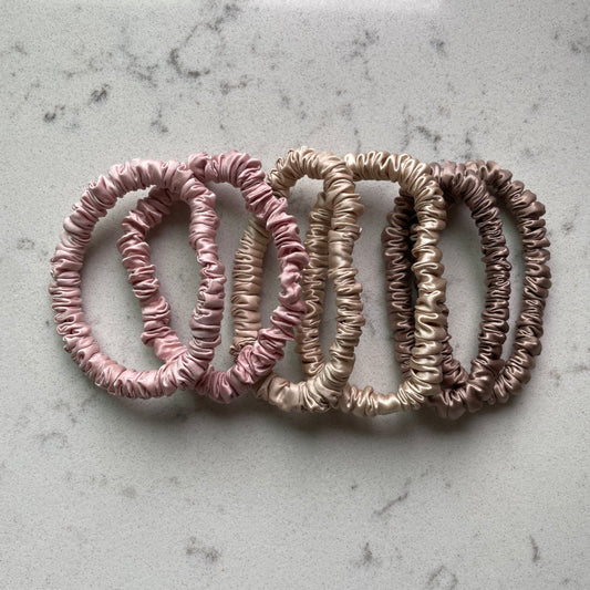 6 Silk Scrunchies (Mix Color)